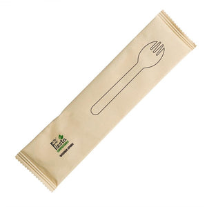 Fiesta Compostable individueel verpakte houten sporken (500 stuks)