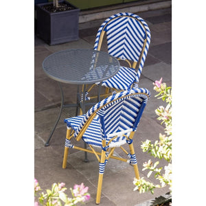 Bolero Parijse stijl rotan bijzetstoel blauw (2 stuks)