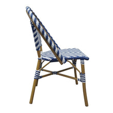 Afbeelding in Gallery-weergave laden, Bolero Parijse stijl rotan bijzetstoel blauw (2 stuks)