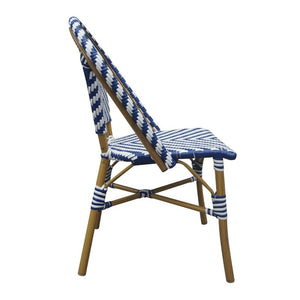 Bolero Parijse stijl rotan bijzetstoel blauw (2 stuks)