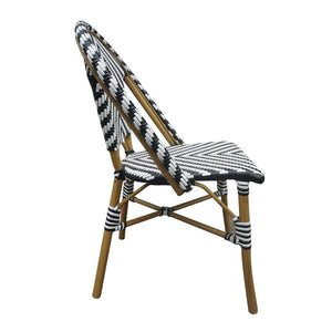 Bolero Parijse stijl rotan bijzetstoel zwart (2 stuks)