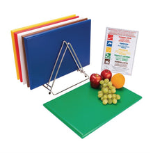 Afbeelding in Gallery-weergave laden, Hygiplas HDPE snijplanken set met rek 455x305x25mm