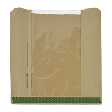 Afbeelding in Gallery-weergave laden, Vegware Kraft Medium Sandwich/Cookie Bag met PLA-venster 8,5&quot;x8,5&quot; (Pak van 1000)