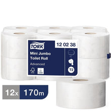 Afbeelding in Gallery-weergave laden, Tork Mini Jumbo navulling toiletpapier (12 stuks)