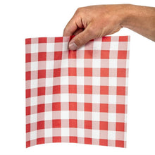 Afbeelding in Gallery-weergave laden, Rood Gingham vetvrij papier 25x25cm (200 stuks)