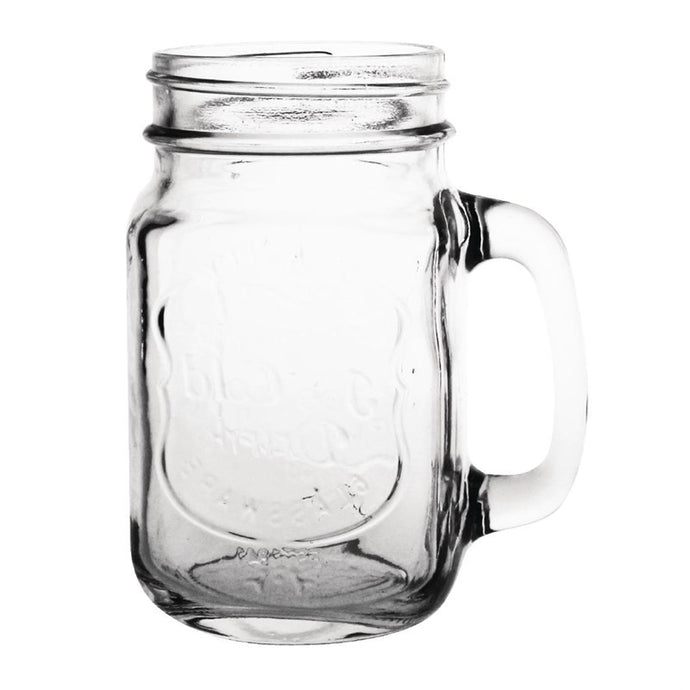Olympia mason jar drinkglazen met tekst 450ml (12 stuks)