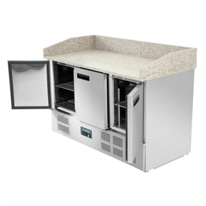 Polar G-serie saladette/pizza koelwerkwerkbank met granieten werkblad 368L