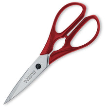 Afbeelding in Gallery-weergave laden, Victorinox RVS schaar met rood nylon handvat