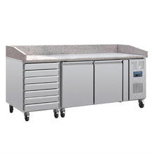 Afbeelding in Gallery-weergave laden, Polar U-serie pizza werkbank met granieten blad en deeglades 290L