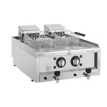 Afbeelding in Gallery-weergave laden, Buffalo 600-serie elektrische friteuse met dubbele tank, 2 x 8 liter