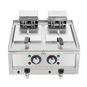 Buffalo 600-serie elektrische friteuse met dubbele tank, 2 x 8 liter
