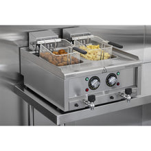 Afbeelding in Gallery-weergave laden, Buffalo 600-serie elektrische friteuse met dubbele tank, 2 x 8 liter