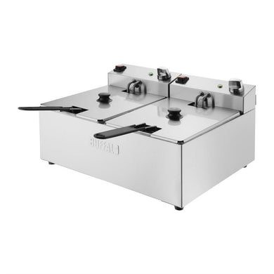 Buffalo dubbele tank dubbele mand 2x5ltr countertop friteuse 2x2.8kw