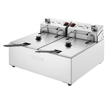 Afbeelding in Gallery-weergave laden, Buffalo Dubbele Elektrische Friteuse met Timer 2x5Ltr