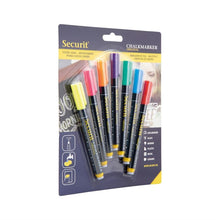 Afbeelding in Gallery-weergave laden, Securit Liquid krijtstift 1-2mm Penpunt in rood, blauw, geel, groen, roze, oranje, violet (doos 7)