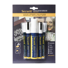 Afbeelding in Gallery-weergave laden, Securit 5 Original Chalk Marker een ronde, geciseleerde stift met blokpunt in wit