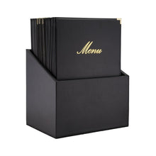 Afbeelding in Gallery-weergave laden, Securit Classic lederstijl 20 sets 4x A4 menukaarten in 1 doos (1 dubbele inleg inbegrepen)