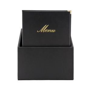Securit Classic lederstijl 20 sets 4x A4 menukaarten in 1 doos (1 dubbele inleg inbegrepen)