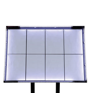 Securit Teak zwart gecoat LED's informatie 8xA4 display met mast en voet