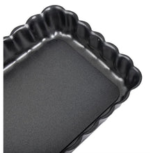 Afbeelding in Gallery-weergave laden, De Buyer rechthoekige anti-kleef taartvorm met losse bodem 35,6cm