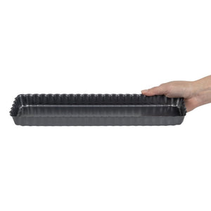 De Buyer rechthoekige anti-kleef taartvorm met losse bodem 35,6cm