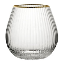 Afbeelding in Gallery-weergave laden, Utopia Hayworth Stemless Gin Glazen Met Gouden Rand, 650ml (Pak Van 6)