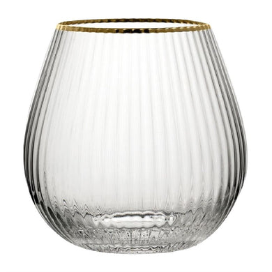 Utopia Hayworth Stemless Gin Glazen Met Gouden Rand, 650ml (Pak Van 6)
