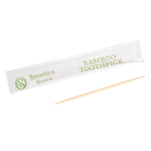 Afzonderlijk verpakte biologisch afbreekbare bamboe tandenstokers (1000 stuks)