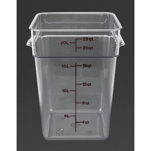 Cambro Camsquare vierkante polycarbonaat voedseldoos 20,8L