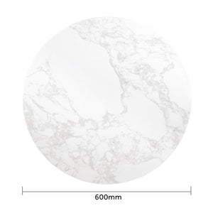Rond Bolero tafelblad met wit marmereffect 600 mm