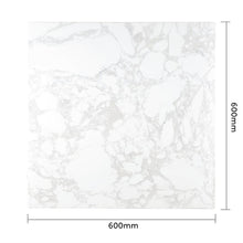 Afbeelding in Gallery-weergave laden, Bolero vierkant tafelblad met marmereffect, wit, 600 mm