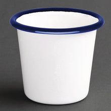 Afbeelding in Gallery-weergave laden, Olympia Emaille sauspotje wit en blauw 11,4cl (6 stuks)