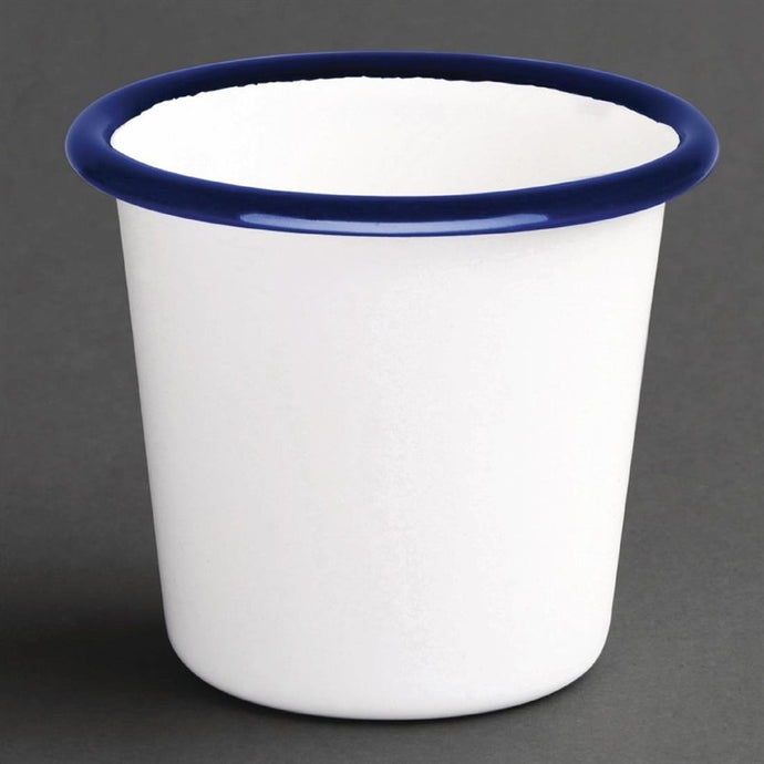 Olympia Emaille sauspotje wit en blauw 11,4cl (6 stuks)