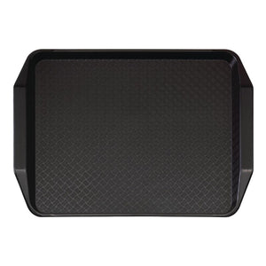 Cambro polypropyleen fastfood dienblad met handvatten zwart 43x30cm