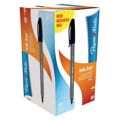 Paper Mate Inkjoy 100 pennen met dop zwart (50 stuks)