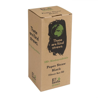 Fiesta Compostable composteerbare papieren rietjes zwart (250 stuks)