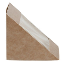 Afbeelding in Gallery-weergave laden, Colpac recyclebare driehoekige kraft sandwichboxen met PLA-venster (500 stuks)