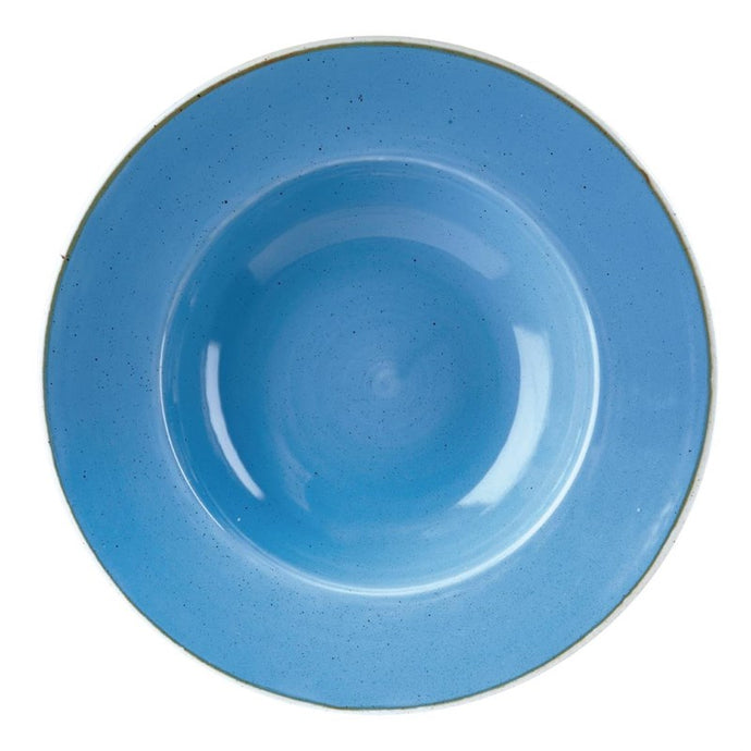 Churchill Stonecast Cornflower Blue kom met brede rand Large 27.69 cm pak van 12