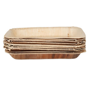 Fiesta Compostable biologisch afbreekbare rechthoekige palmbladborden 26x16cm (100 stuks)