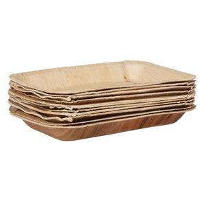 Fiesta Compostable biologisch afbreekbare rechthoekige palmbladborden 26x16cm (100 stuks)