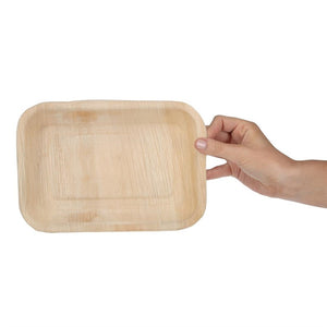 Fiesta Compostable biologisch afbreekbare rechthoekige palmbladborden 26x16cm (100 stuks)