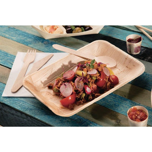 Fiesta Compostable biologisch afbreekbare rechthoekige palmbladborden 26x16cm (100 stuks)