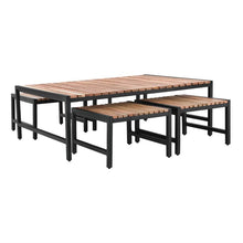 Afbeelding in Gallery-weergave laden, Bolero Lage Salontafel Van Staal En Acacia, 1200x800mm