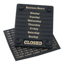 Afbeelding in Gallery-weergave laden, Deurbord Open Closed met openingstijden