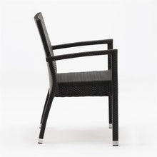 Afbeelding in Gallery-weergave laden, Bolero polyrotan stoelen met armleuning antraciet (4 stuks)