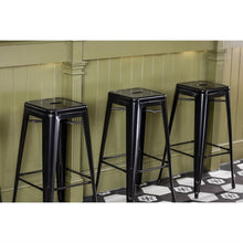 Afbeelding in Gallery-weergave laden, Bolero Bistro gegalvaniseerd stalen barkruk zwart (4 stuks)