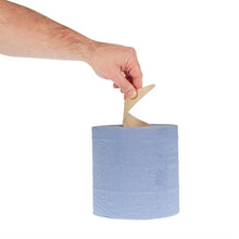 Afbeelding in Gallery-weergave laden, Jantex centrefeed 2-laags handdoekrollen blauw 120m (6 stuks)