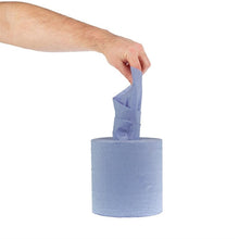 Afbeelding in Gallery-weergave laden, Jantex centrefeed 2-laags handdoekrollen blauw 120m (6 stuks)