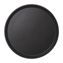 Afbeelding in Gallery-weergave laden, Cambro Camtread rond antislip glasvezel dienblad zwart 35,5cm