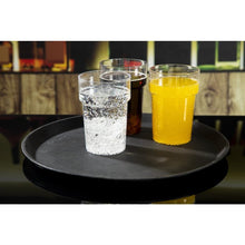 Afbeelding in Gallery-weergave laden, Cambro Camtread rond antislip glasvezel dienblad zwart 35,5cm